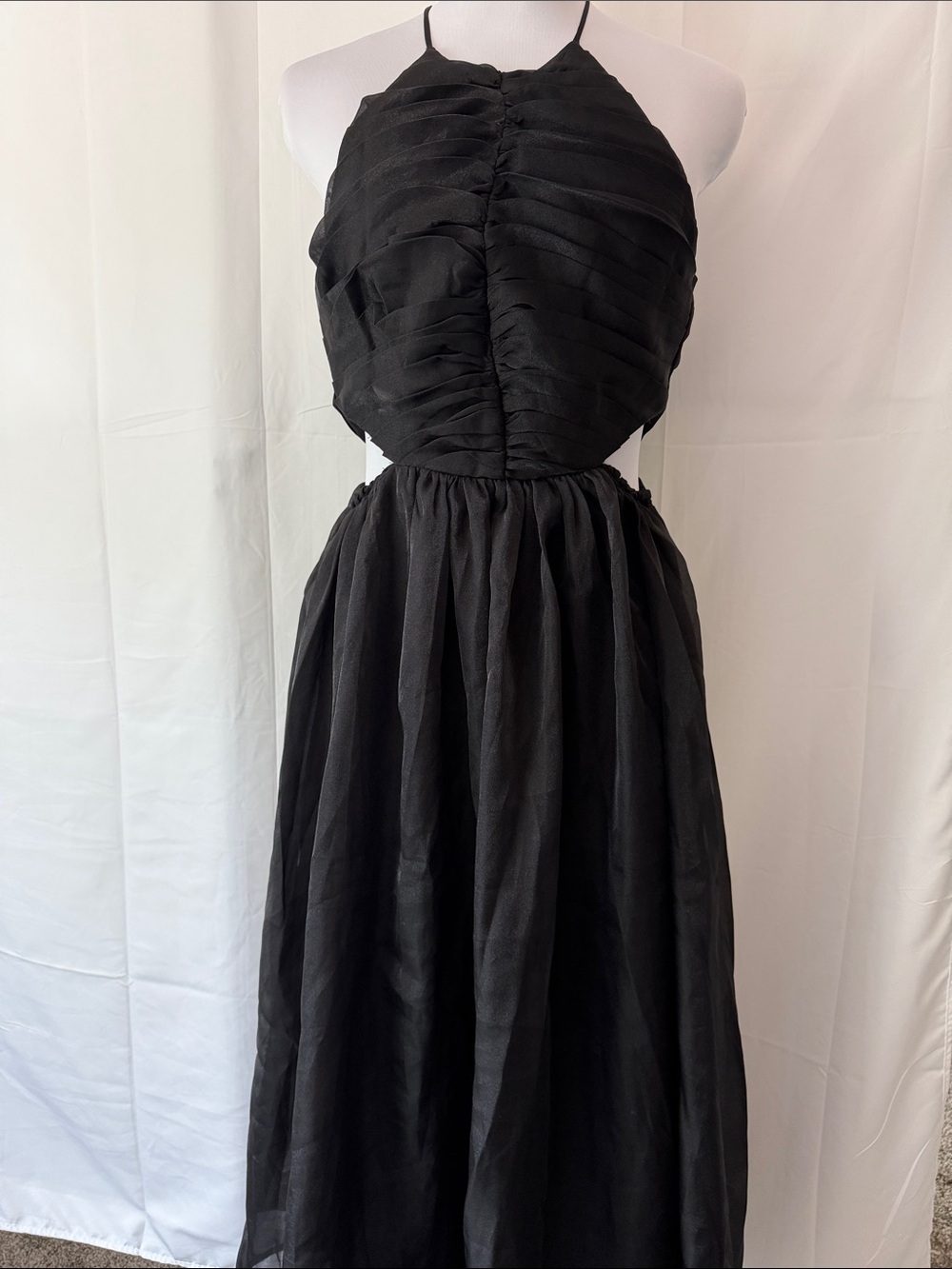 Tran Ali Black Halter Fit-and-Flare Dress